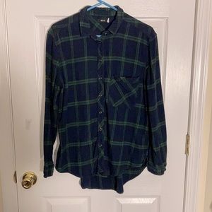 Urban Outfitters Blue & Green Tartan Button Down
